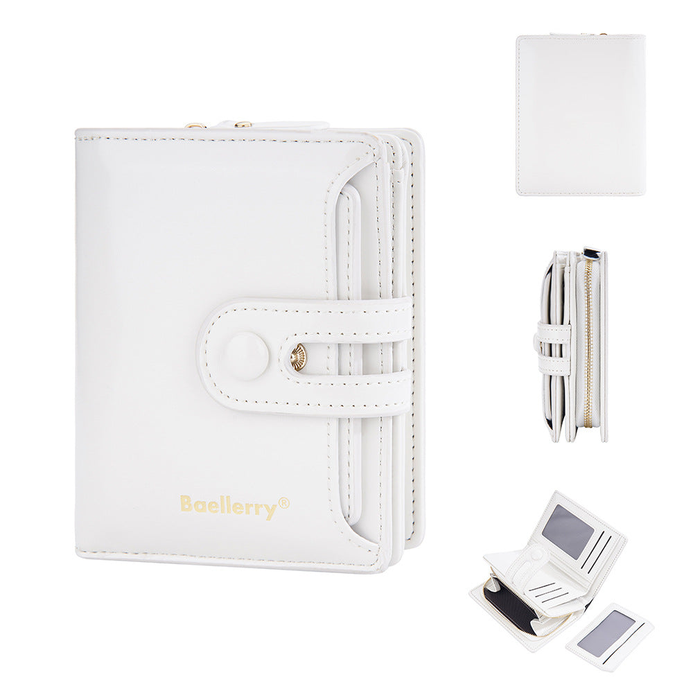 Women's High Sense Integrated Short Oil Wax Ladies Wallet