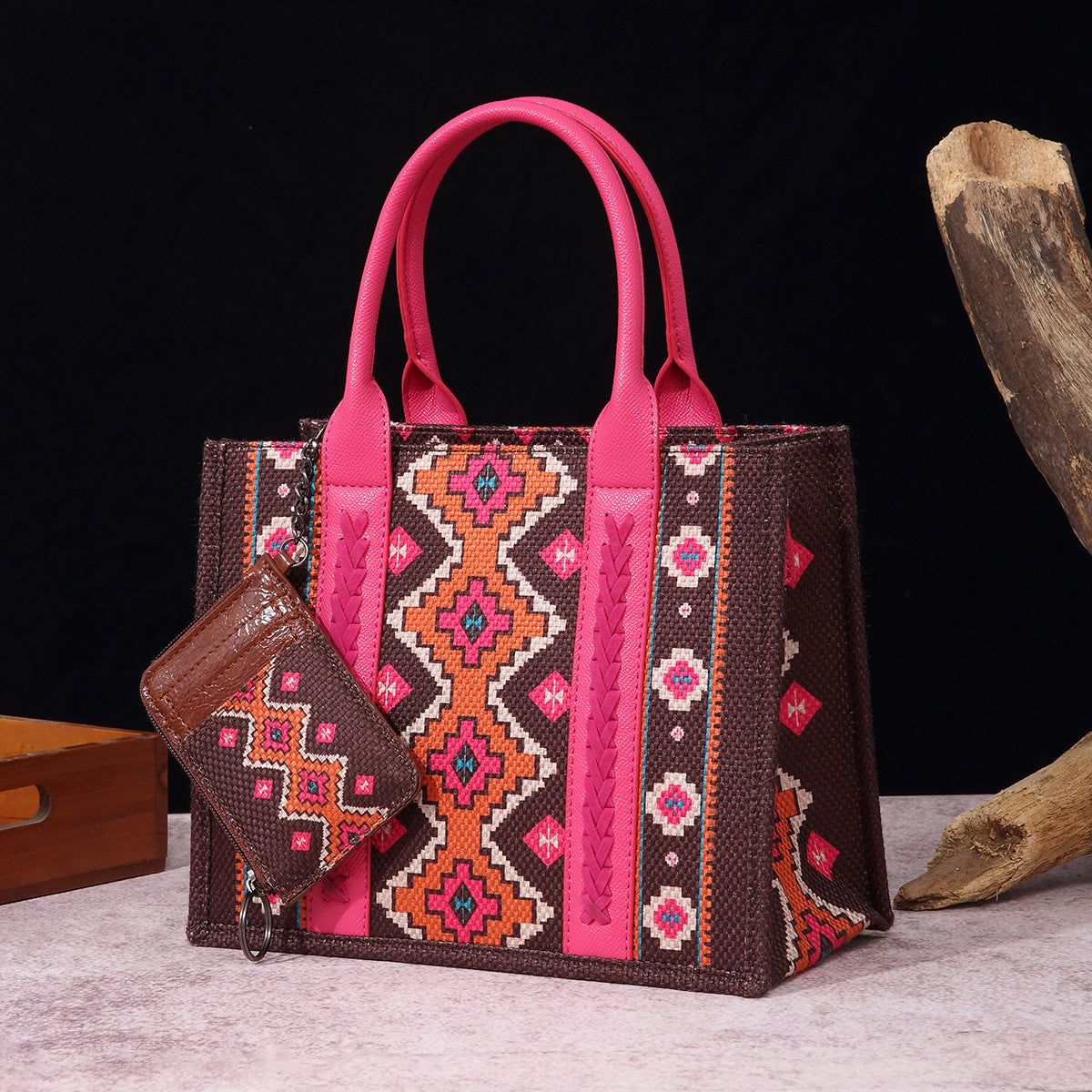 Women's Vintage Cotton Linen Printed Western One Crossbody Bags