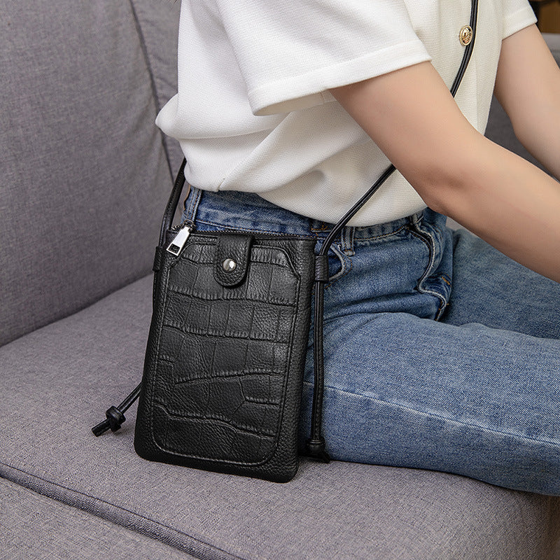 Color Simple Style Crocodile Pattern Mobile Fashion Trend Phone Bags