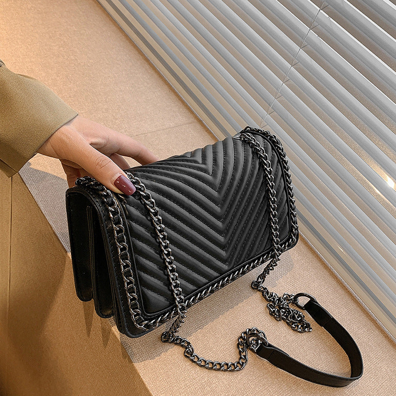 Women's Fashion Solid Color Chain Rhombus Women's Shoulder Bag
