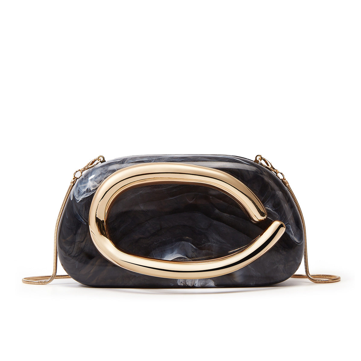 Women's Metal Clutch Box Details Decorative Personality Design Mini Women's Messenger Bag