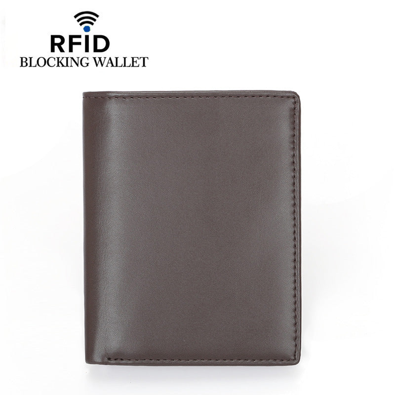 Men's Versatile Unique Leather Vertical Pocket Men's Wallets