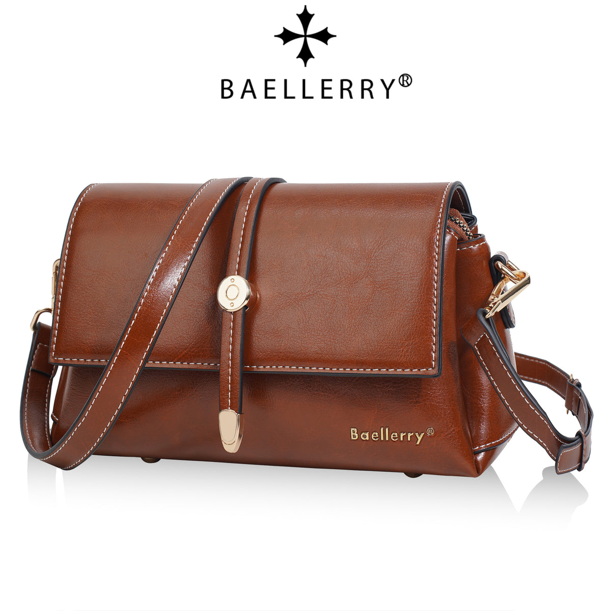 Women's For Retro Oil Wax Skin Metal Clasp Women's Shoulder Bag