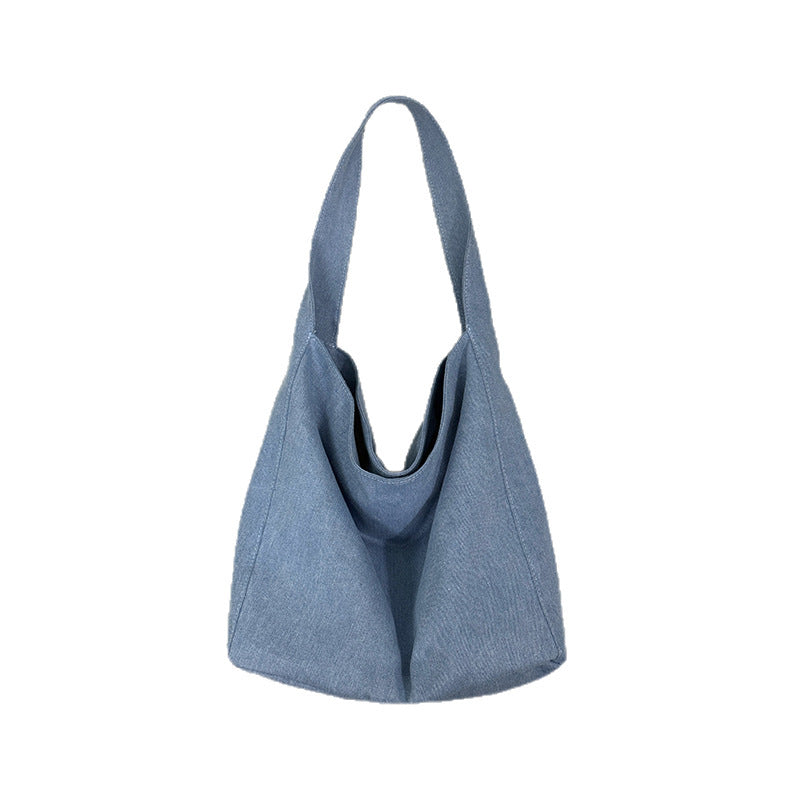 Women's Korean Style Canvas Loose Feeling Large Capacity Simple Idle Women's Shoulder Bag