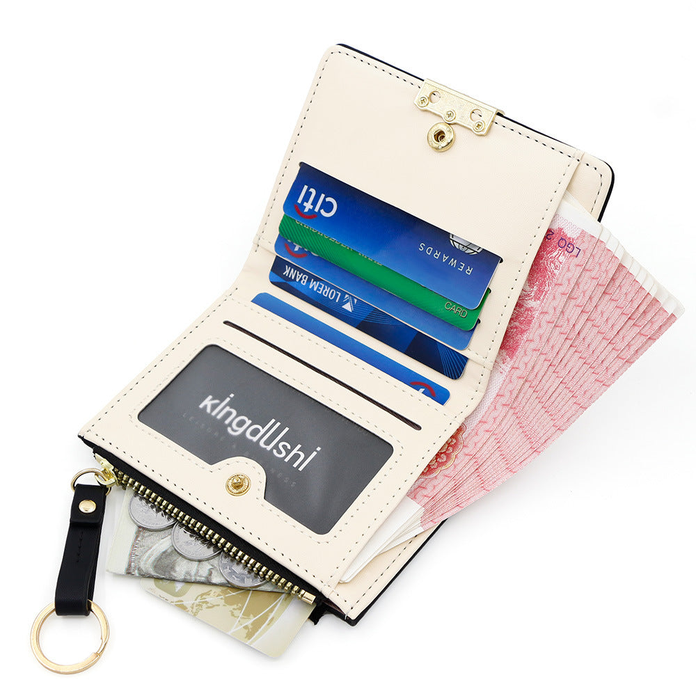Women's Korean Fashion Short Zipper Document Coin Purses