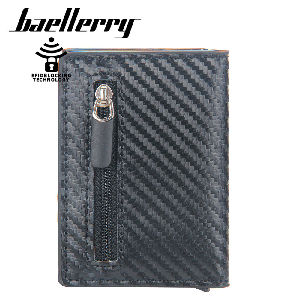 Men's Aluminum Box Multiple Slots Diamond Plaid Card Holder