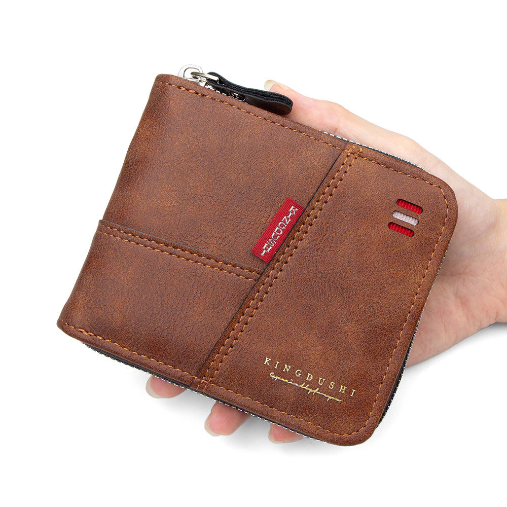 Men's Short Chain Fashion Simple Stitching With Card Holder
