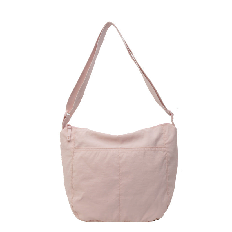 Cloth Lightweight Simple Solid Color Large Capacity Women's Messenger Bag