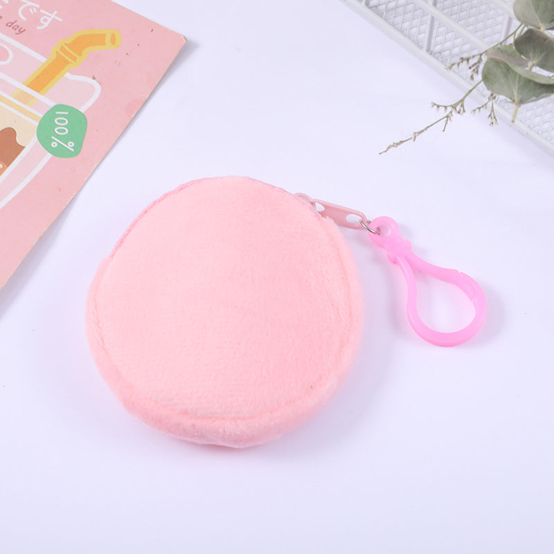 Plush Zipper Round Mini Cute Storage Coin Purses