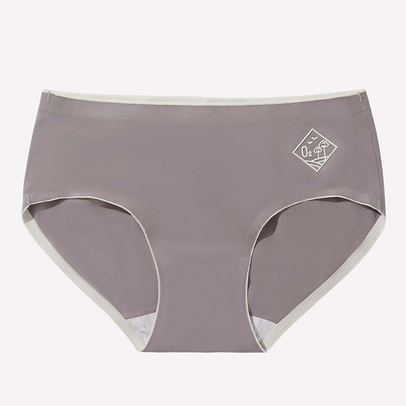 Women's Style Seamless Underwear Mid Waist Antibacterial Cotton Crotch Breathable Panties