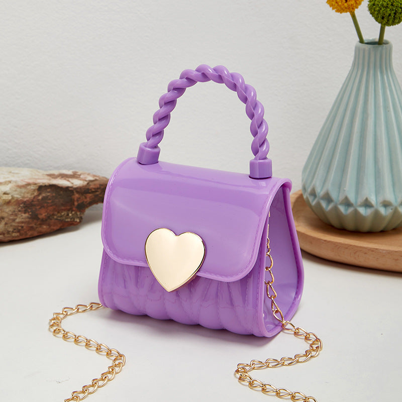 Children's Silicone Mini Color Sugar Love Crossbody Bags