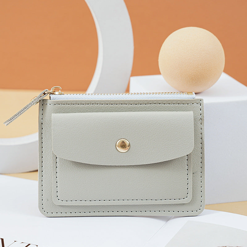 Women's Multifunctional Short Chic Simple Zipper Hasp Card Holder