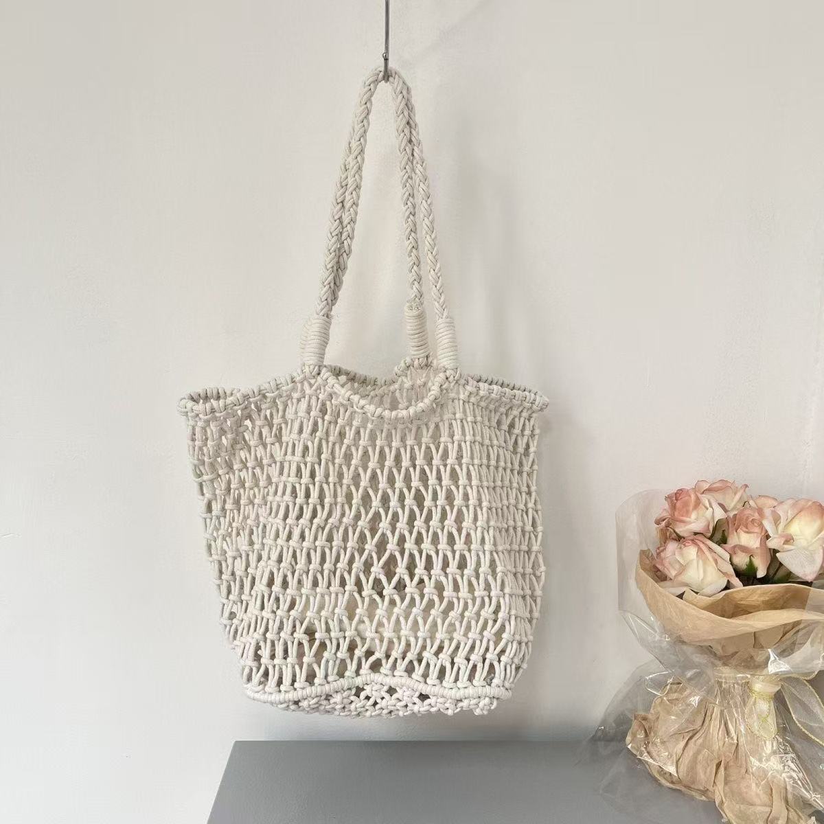Thread Woven Large Capacity Mesh Hollow Handmade Fashion Bags