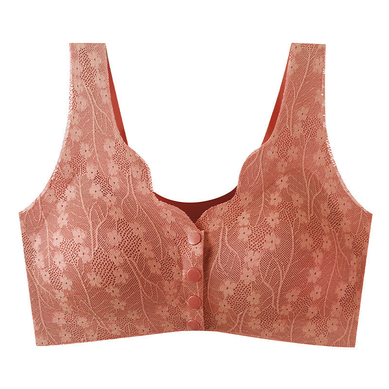 Women's Live Mom Front Buckle Thin Underwear Bras