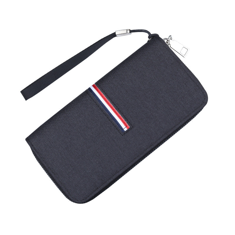 Men's Canvas Wrist Strap Clutch Zipper Cloth Men's Wallets