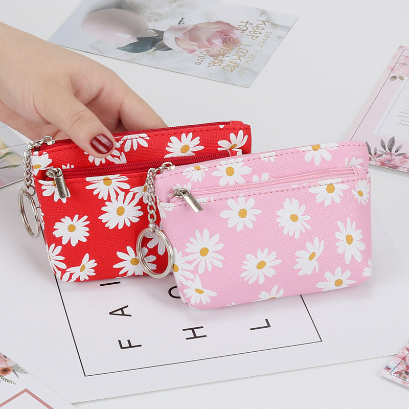 Women's Korean Style Fresh Little Daisy Pocket Coin Purses