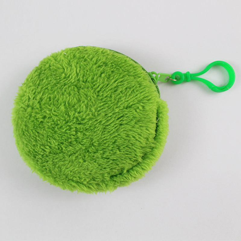 New Fleece Light Plate Round Storage Coin Purses