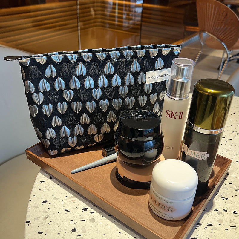Love Canvas Portable Cosmetics Storage Out Wash Certificate Makeup Bag