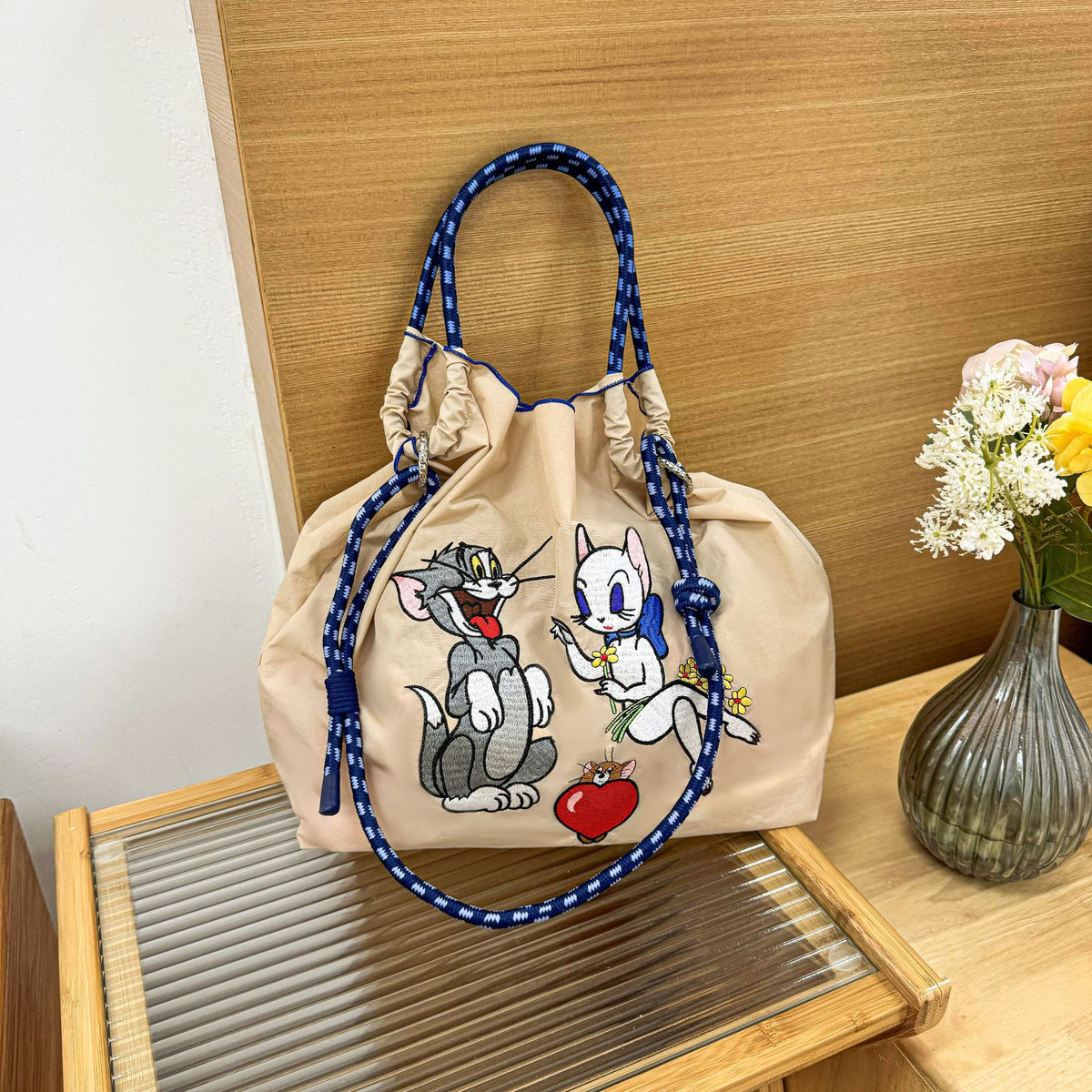 Authorized Embroidered Shopping Female Cartoon Fashion Portable Shoulder Bags