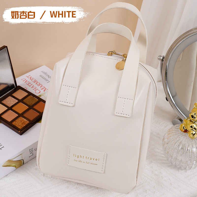 Leather Cloud Pillow Large Capacity Portable Cosmetic Bags