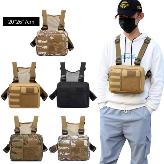 Tactics Running Vest Camouflage Function Trendy Leisure Men's Chest Bags
