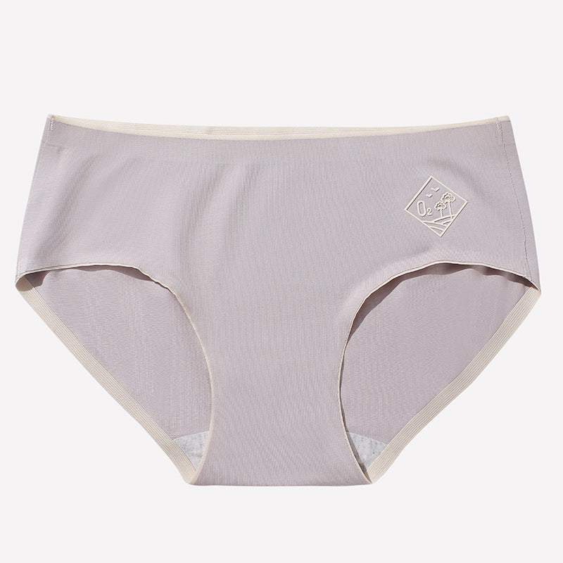 Women's Style Seamless Underwear Mid Waist Antibacterial Cotton Crotch Breathable Panties