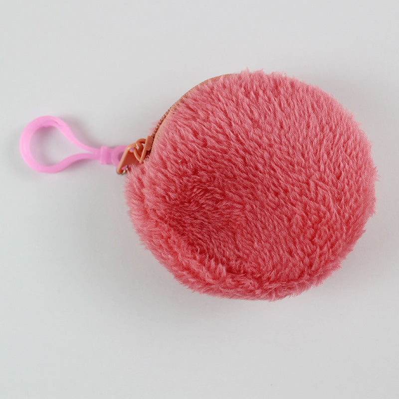 New Fleece Light Plate Round Storage Coin Purses