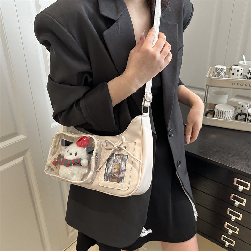Women's Cute Large Capacity Summer Trendy Unique Transparent Creative Pain Women's Shoulder Bag