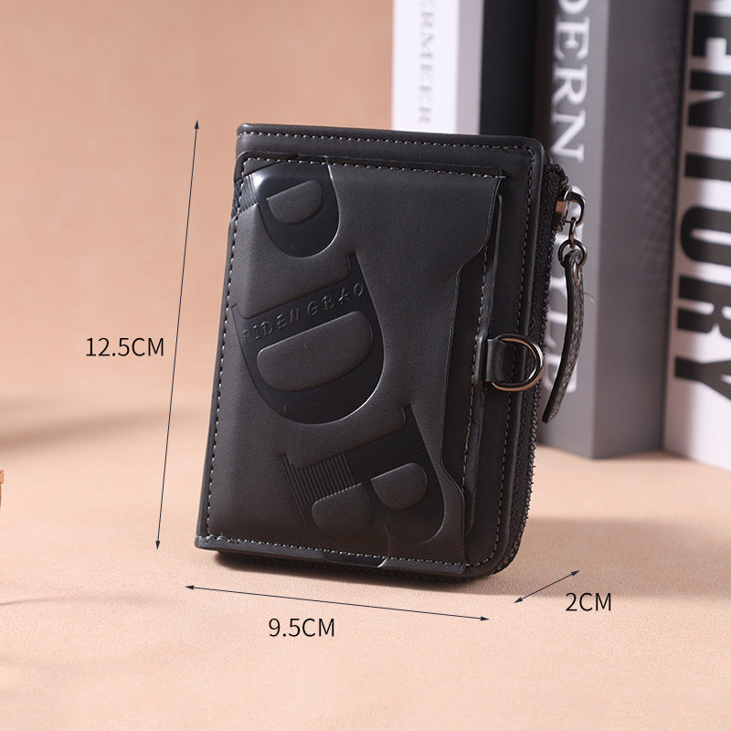 Men's Zipper Multifunctional Large Capacity Leather Printing Bags