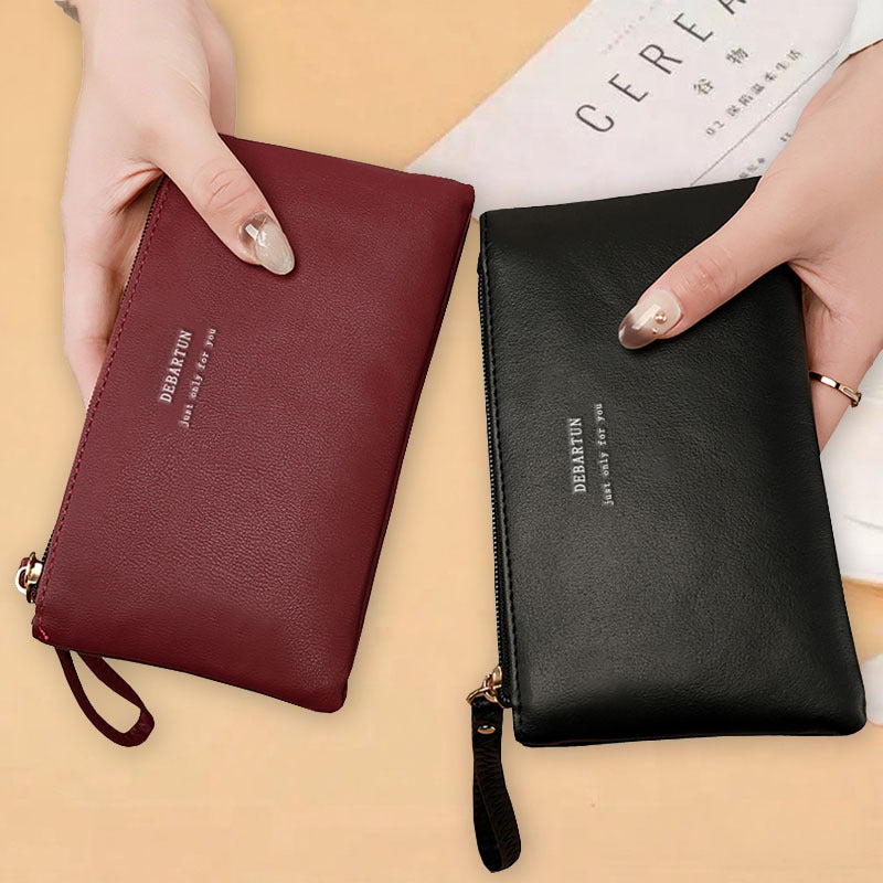 Women's Simple Zipper Clutch Trendy Long Large Ladies Wallet