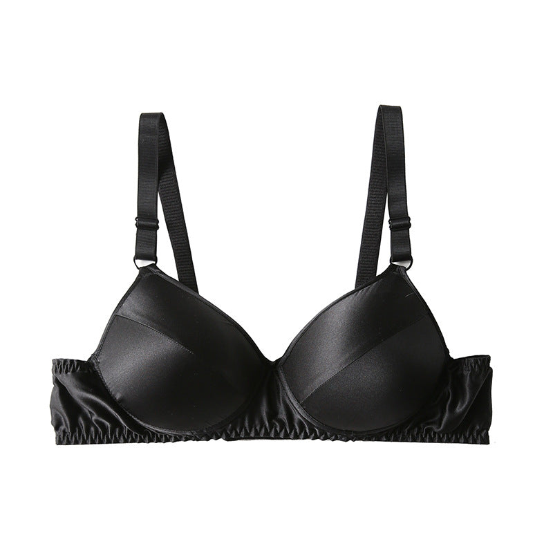 Women's Summer Thin Small Chest Gathered Mulberry Everyday Bras