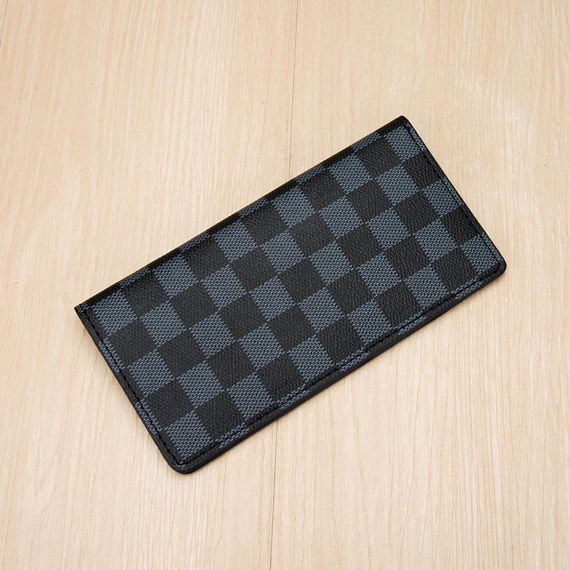 Men's Classic Long Plaid Soft Trendy Men's Wallets