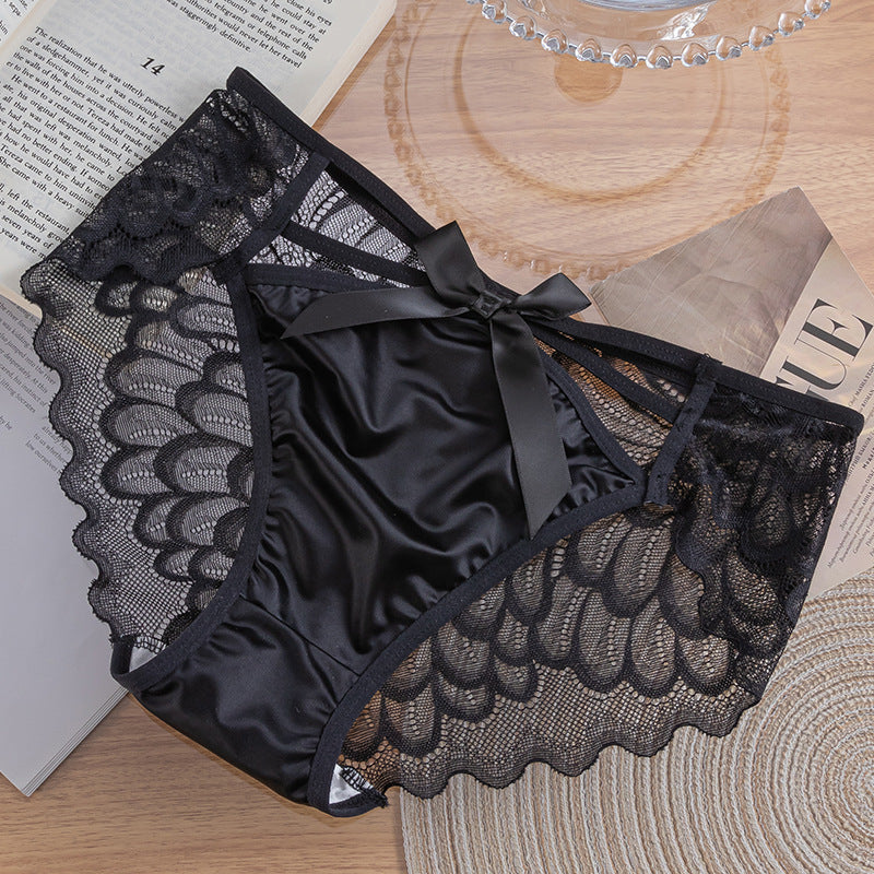 Women's Satin Underwear Pure Desire Bow Hip Panties