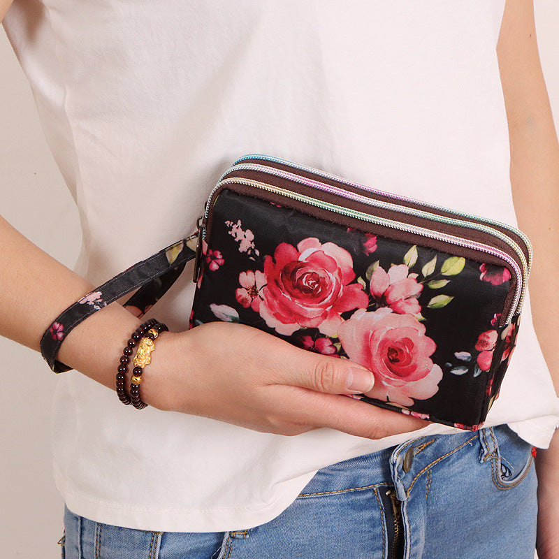 Women's Long Mobile Clutch Fabric Hand Coin Purses