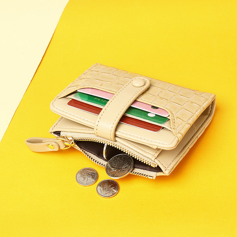 Women's Short Multiple Slots Multifunctional Solid Color Coin Purses