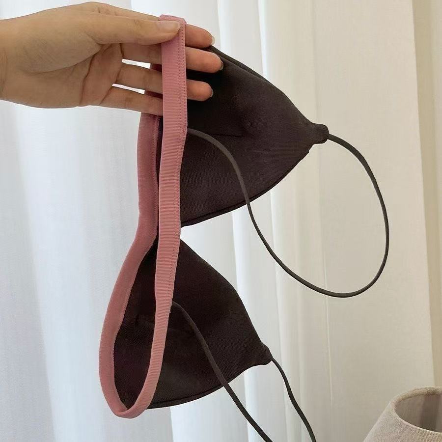Minimalist Wind Spaghetti Strap Triangle Cup Beauty Back Lingerie Sets