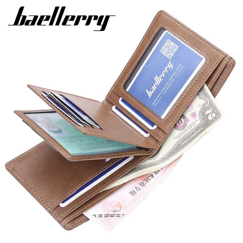 Men's Short Korean Version Multiple Slots Driving License Green Horizontal Vertical Men's Wallet