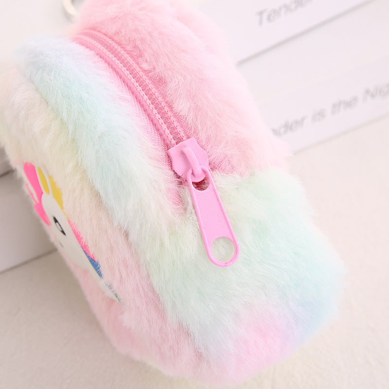 Korean Unicorn Plush Portable Headset Storage Ladies Wallet