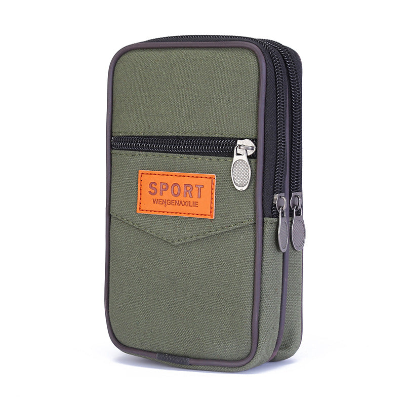 Men's Canvas Mobile Cell Hanging Construction Site Men's Waist Packs