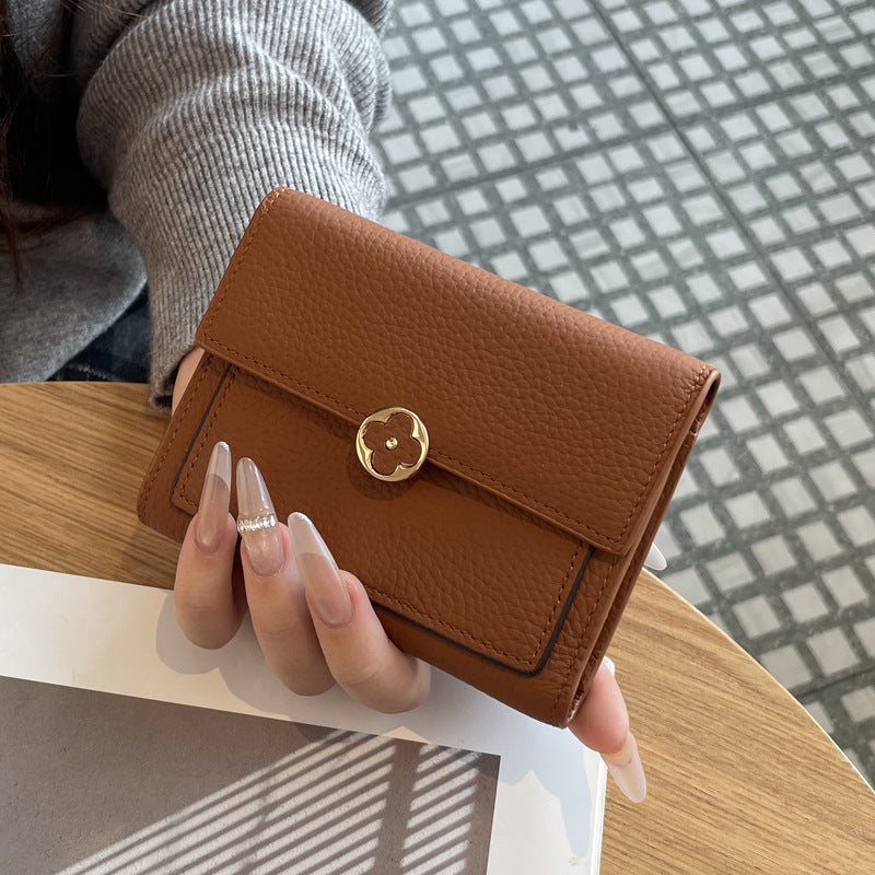 Women's Leather Short Exquisite Multi Slots Large Coin Purses