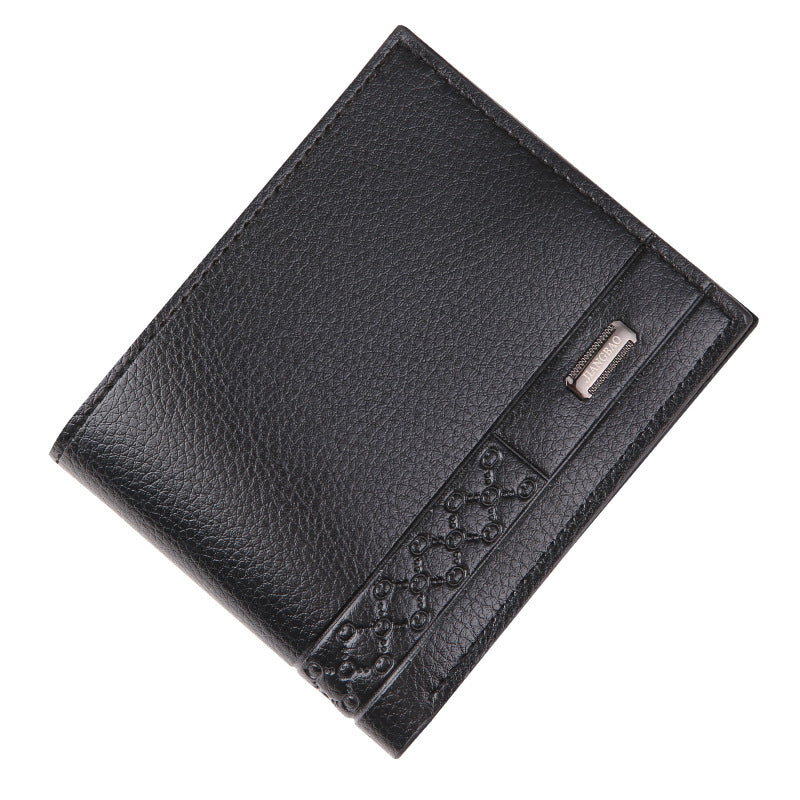Men's Short Large Capacity Business Blue Soft Men's Wallets