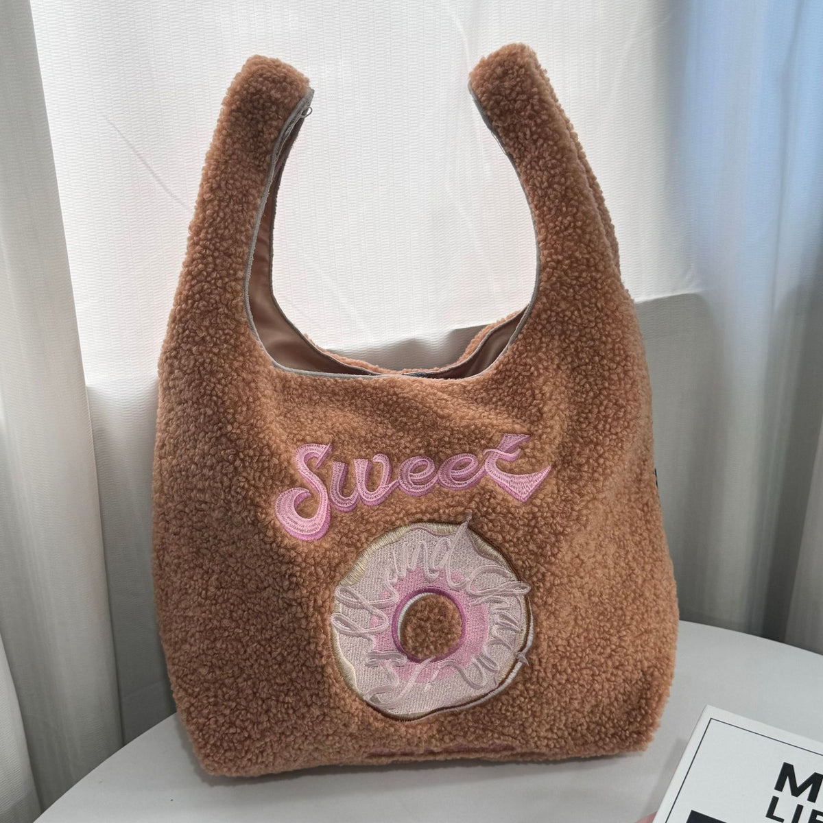 Embroidered Plush Green Shopping Simple Commute Women's Shoulder Bag