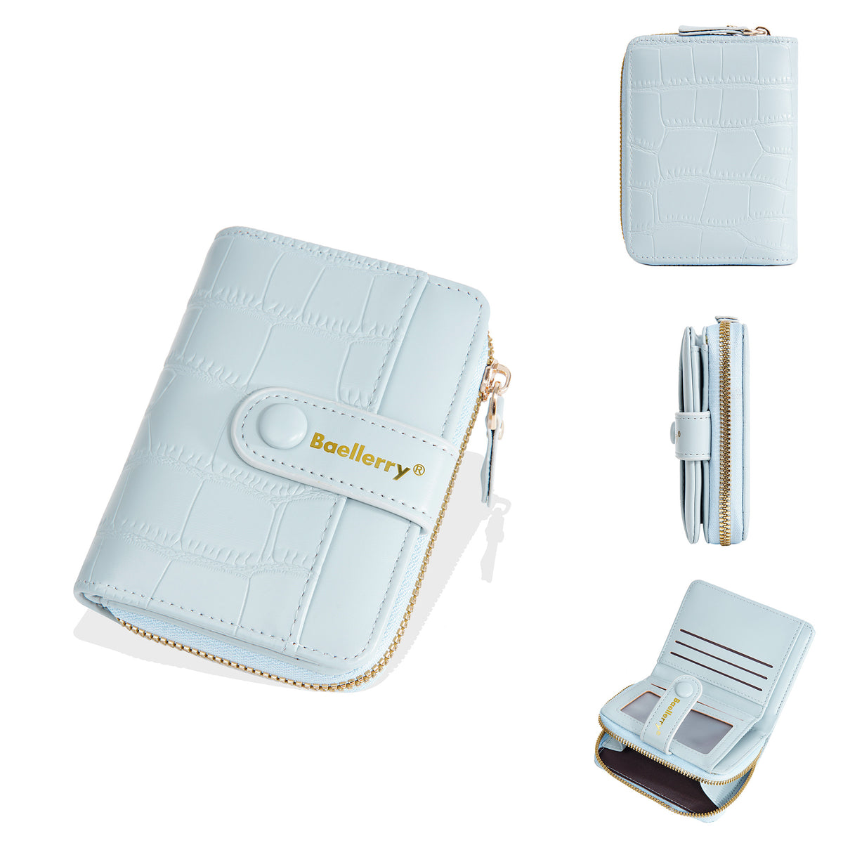 Women's High-grade Short Stone Pattern Multiple Slots Coin Purses