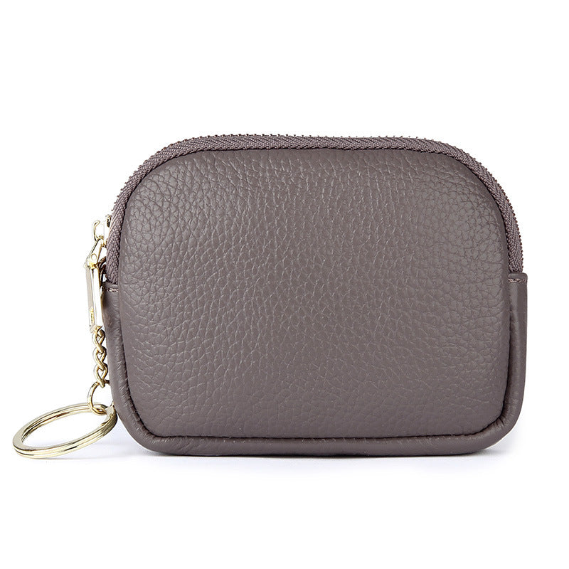 Women's Layer Cowhide Candy Color Storage Mini Coin Purses