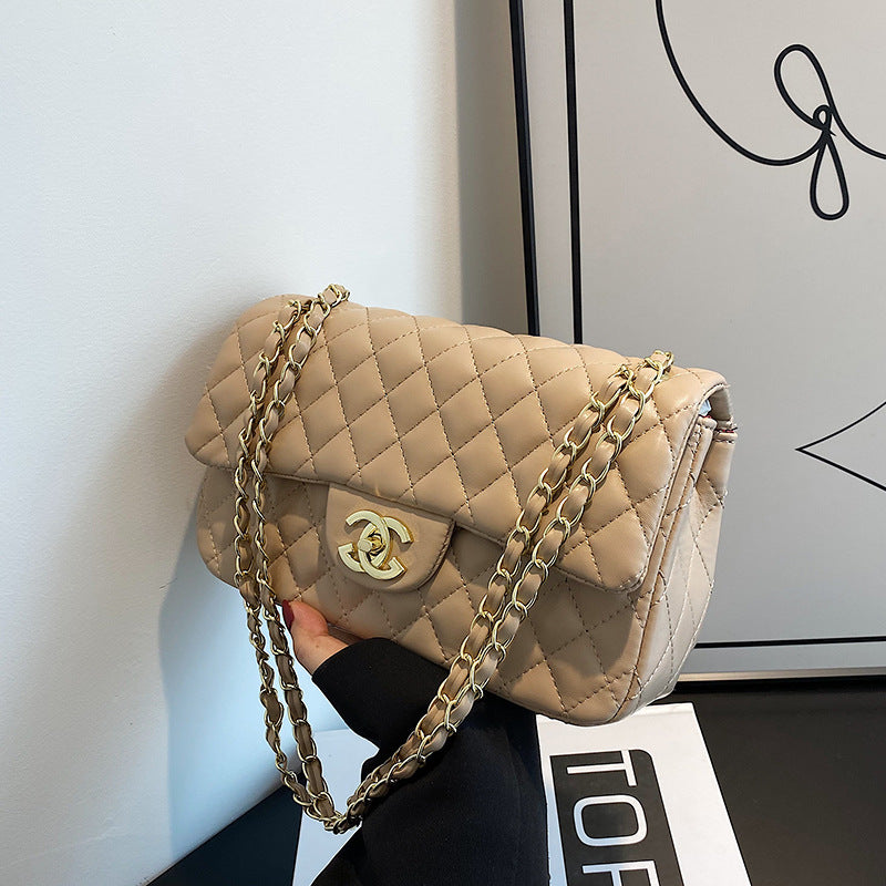 Durable Women's Rhombic Fashionable Simple Chain Women's Shoulder Bag