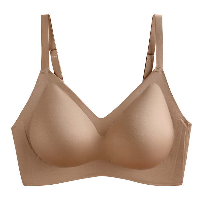 Women's Seamless Thin Underwear Wireless Small Chest Push Bras