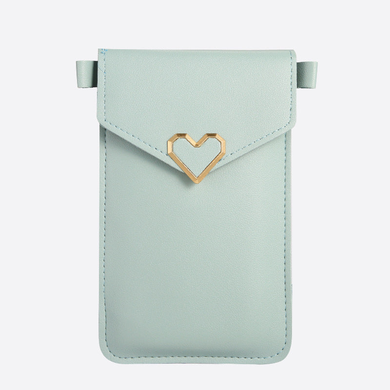 Transparent Touch Screen Mobile Female Retro Solid Color Crossbody Bags
