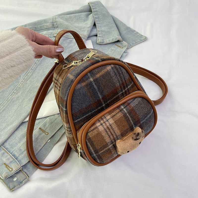 Korean Style Niche Mini Preppy Woolen Bags