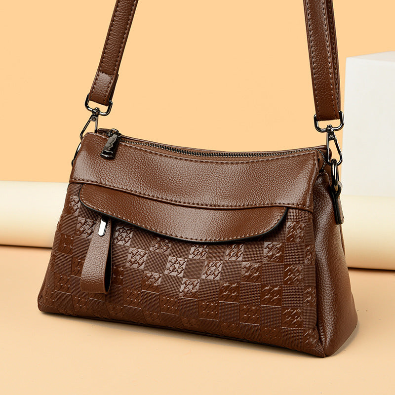 Women's Texture Soft Leather Mother Simple Versatile Large Bags