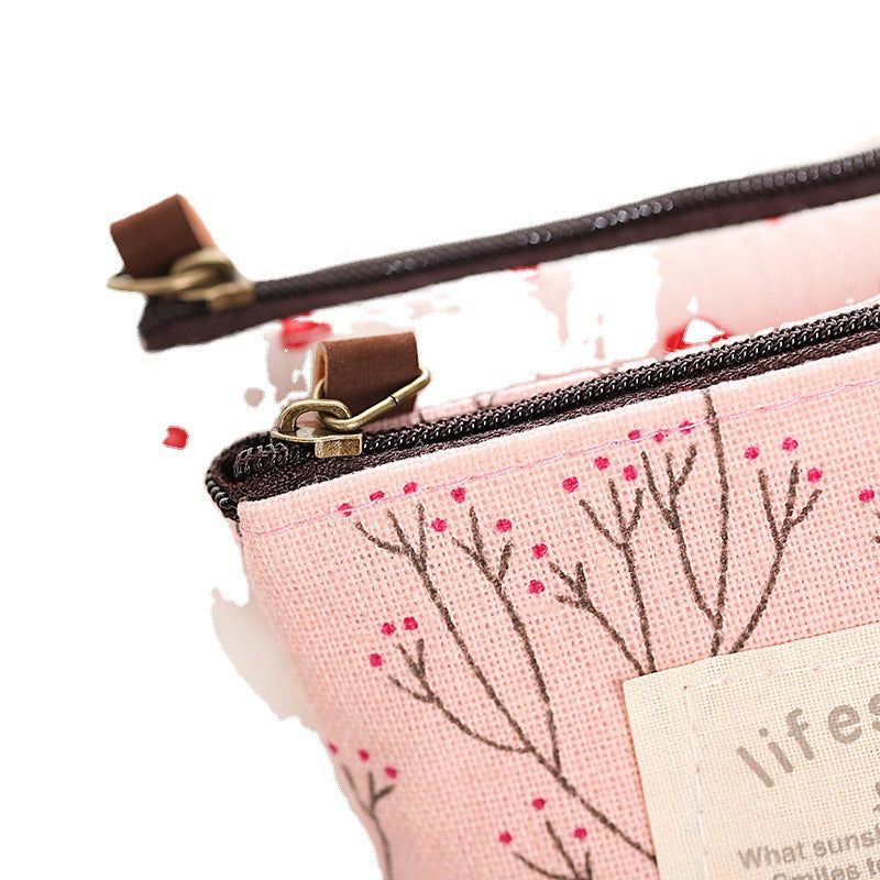 Women's Canvas Zipper Candy Color Soft Durable Korean Style Coin Purses